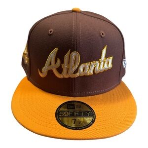 New Era 59FIFTY Atlanta Braves Tiramisu Brown 100 Year Anniversary Hat 7 1/2